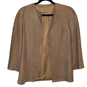 Gucci vintage blazer linen lined button down pockets size 40 large 10